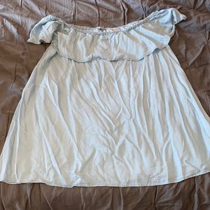 NWT Chambray Off the Shoulder Dress